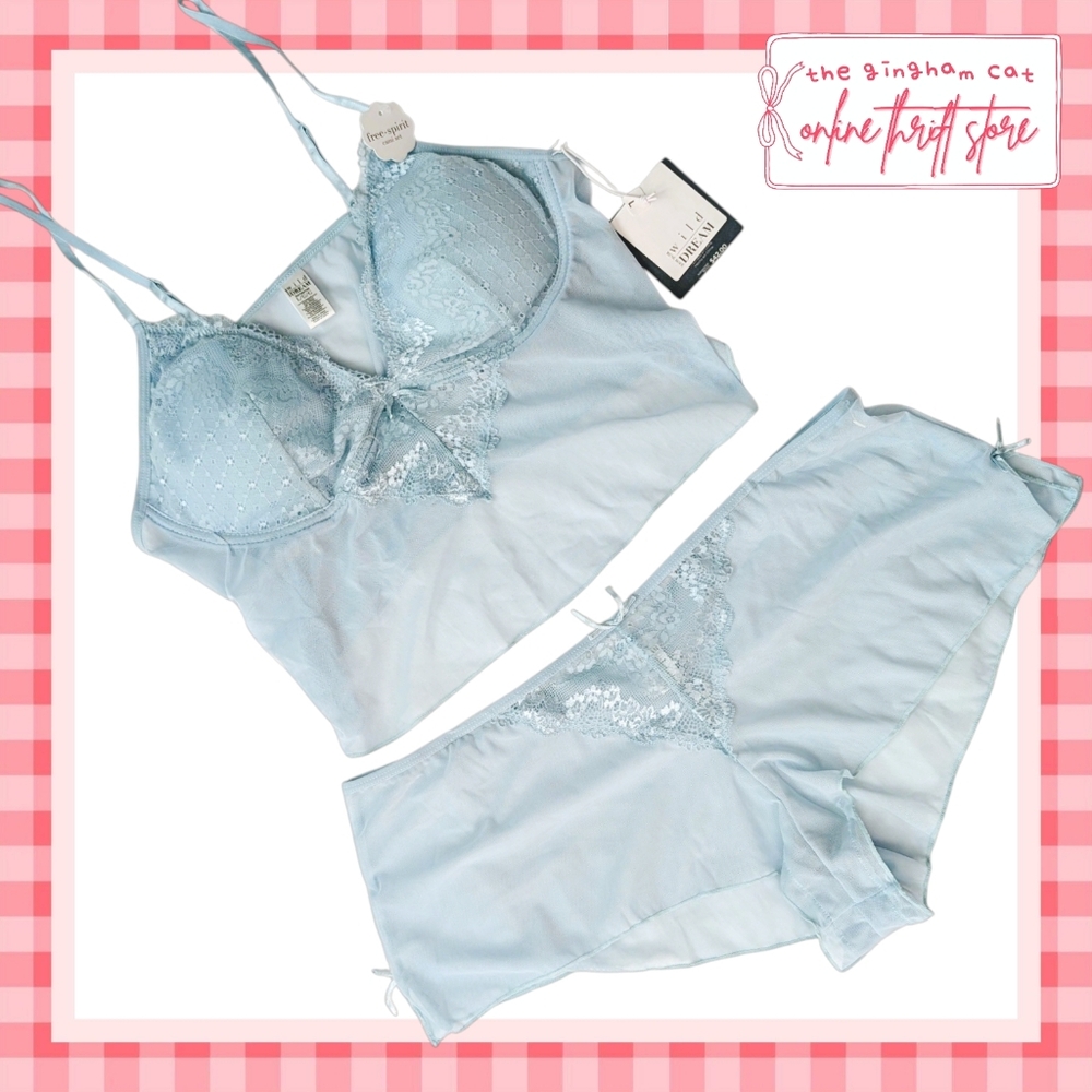 nwt || lace cami lingerie set (large)